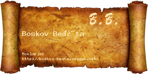 Boskov Beáta névjegykártya