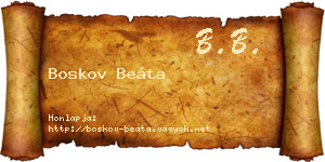 Boskov Beáta névjegykártya
