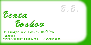 beata boskov business card